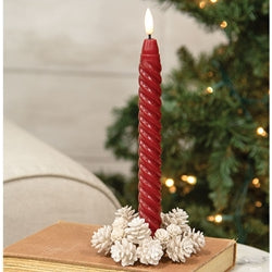 Yuletide Frosted Pinecones Candle Ring - 1"