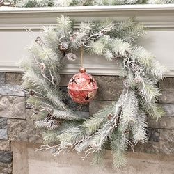 Snowy Bristle Pine & Boughs Wreath - 24"