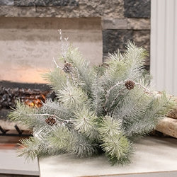 Snowy Bristle Pine & Boughs Half Sphere - 15"