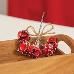 Snowy Red Mini Jingle Bell Pick 5"