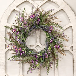 Lilac & Lavender Blossoms Twig Wreath