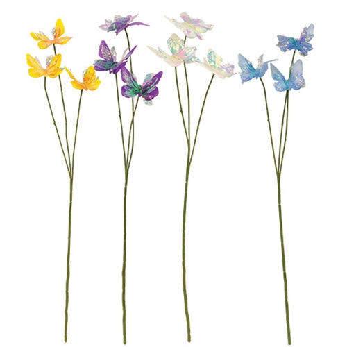 Opalescent Butterfly Trio Spray - 24" - 4 Asstd.
