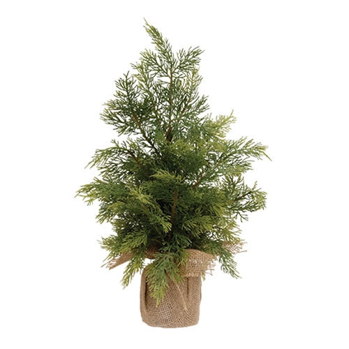 Soft Touch Weeping Cedar Tree w/Burlap Base - 18"