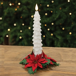 Leafy Poinsettia Taper Ring - 1"