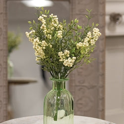 Teeny Leaves and Cream Berries Bush - 11"