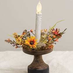 Harvest Daisy & Baby Eucalyptus Candle Ring - 1.5"