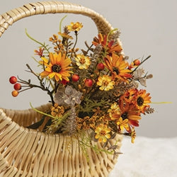 Harvest Daisy & Baby Eucalyptus Bush - 10"