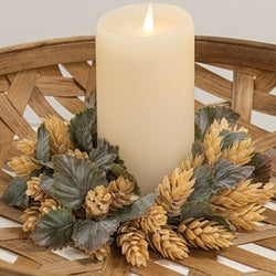 Dusty Beige Hops Candle Ring - 3.5"