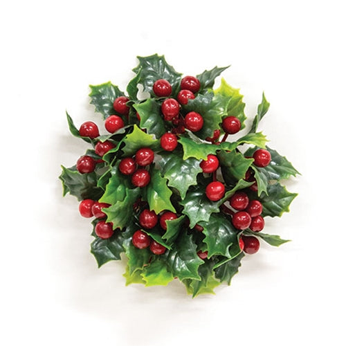 Teeny Holly & Berries Candle Ring - 1.25"