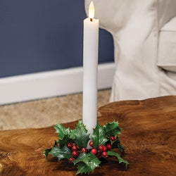 Nostalgic Holly & Berries Candle Ring - 1.5"