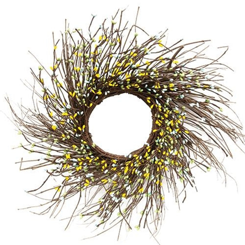 Spring Mix Pip Twig Wreath 16"
