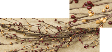 Burg/Gold Pip Wispy Garland 4'