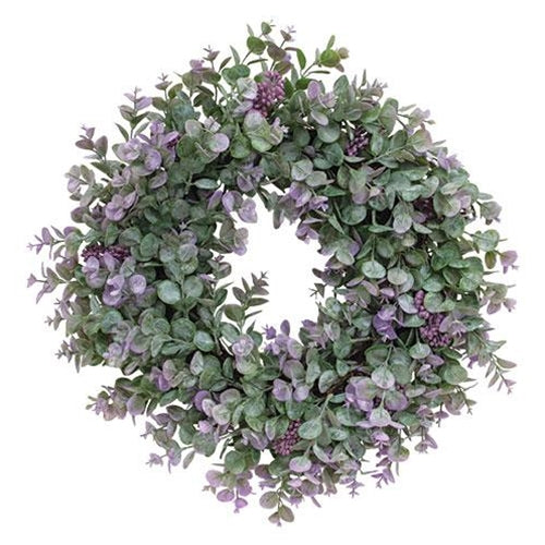 Lavender Eucalyptus with Seeds Twig Wreath 20"
