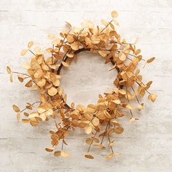 Beige Foamy Silver Dollar Leaves Wreath