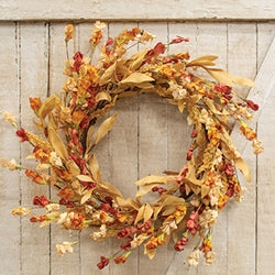 Fall Wildflowers and Heather Wreath - 22"