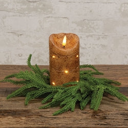 Soft Touch Evergreen Norfolk Pine Candle Ring - 3.5"