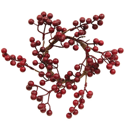 Burgundy Mountain Berry Candle Ring - 3.5"