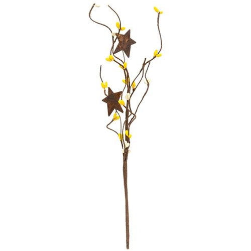 Yellow & Cream Pip & Star Pick 12"