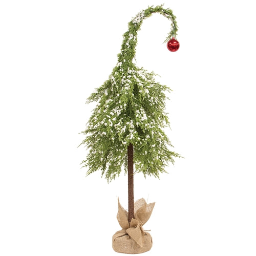 Glittered Snow Curly Christmas Tree - 3ft