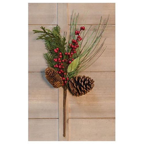 Berry Pinecone Pick 18"