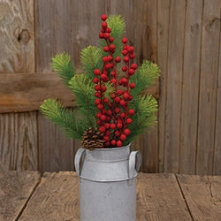 Red Flocked Glitter Spray - 29"