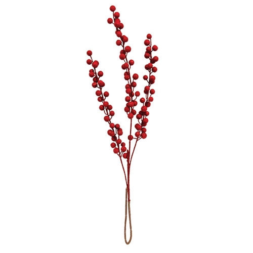 Red Flocked Glitter Spray - 29"