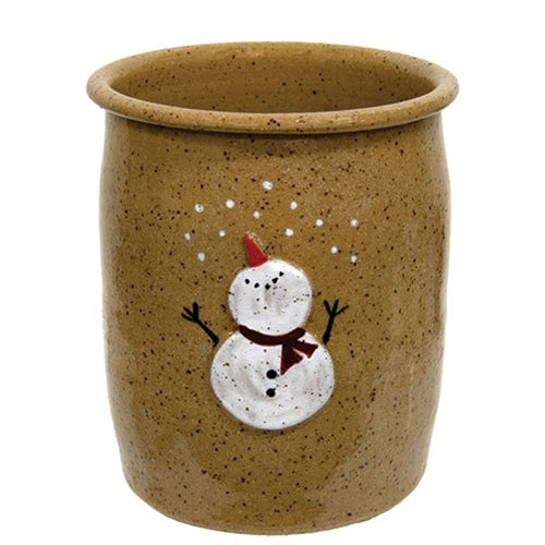 Snowman Ceramic Spoon Crock