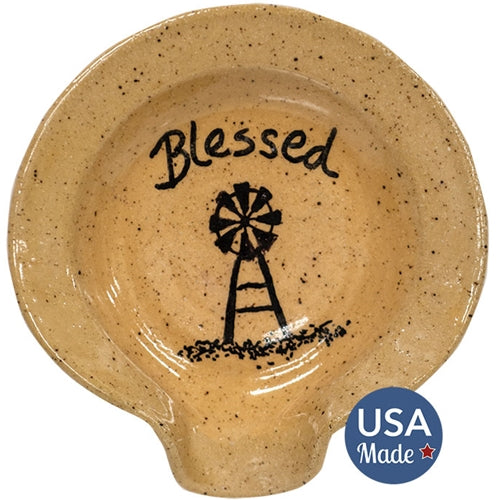 *Blessed Windmill Glazed Spoon Rest