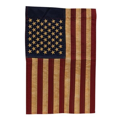 Embroidered Nylon Teastained American Garden Flag