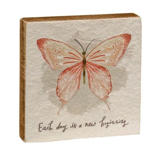 Each Day Is a New Beginning Butterfly Square Block