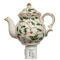 Porcleain Holly & Berries Tealight Nightlight
