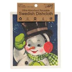 2/Set - Retro Snowman Swedish Dishcloths