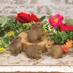 4/Set - Resin Baby Brown Bunnies