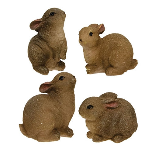 4/Set - Resin Baby Brown Bunnies