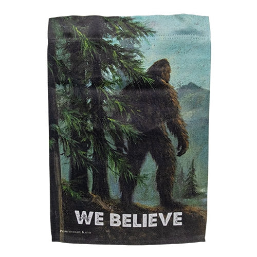 We Believe Bigfoot Garden Flag