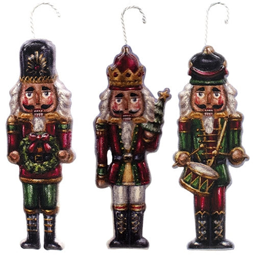 3/Set - Distressed Metal Nutcracker Ornaments
