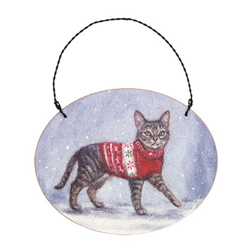 Cozy Tabby Cat Ornament