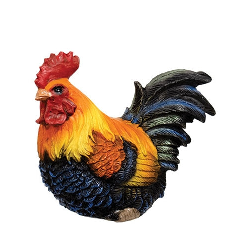 Colorful Resin Rooster Figurine - 3 In H