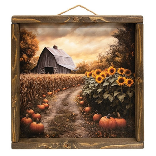 Sunset Harvest on the Farm Framed Print - 12" Sq.