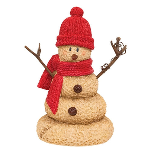 Resin Red Hat & Scarf Melting Snowman - 7"H