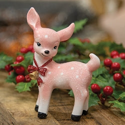 Pink Glittered Resin Reindeer - 4.5"
