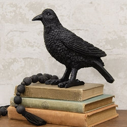 Resin Black Crow Sitter - 7"H