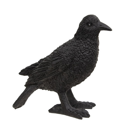 Resin Black Crow Sitter - 7"H