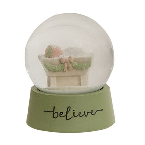 Believe Baby Jesus Snow Globe with Resin Base - 2.5" Dia