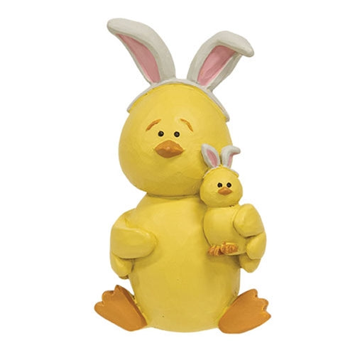 Resin Chick & Baby w/Easter Bunny Ears