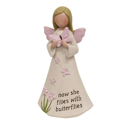 Now She Flies With Butterflies Resin Angel