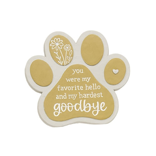 You Were My Hardest Goodbye Resin Pawprint Easel