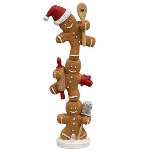 Gingerbread Lane Resin Stacked Gingerbread Men - 4.5"H