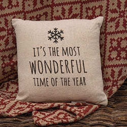 It's The Most Wonderful Time Natural Pillow