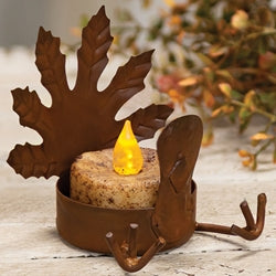 Fall Turkey Rusty Tealight Holder